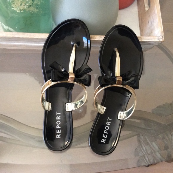 New Report shoes flip flops black gold - Picture 8 of 8